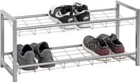 HAKU Schuhregal "Schuhaufbewahrung" rechteckig - aus Metall Grau - B/T/H 80/30/38 cm