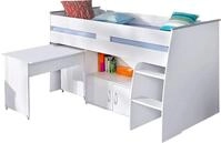 Parisot Hochbett "Reverse" mit ausziehbaren Schreibtisch, Kommode mit 2 T&uuml;ren und
