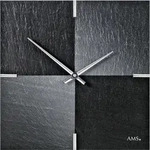 Wanduhr AMS "W9520", schwarz, Wanduhren, B/H/L: 30cm x 30cm, Wanduhr, Made in
