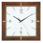 Funkwanduhr AMS "F5834", braun (nussbaumfarben), Wanduhren, B/H/L: 29cm x 29cm,