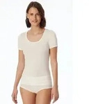 Kurzarmshirt SCHIESSER "Personal Fit", Damen, Gr. L, beige (naturwei&szlig;), Single