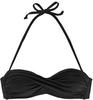 Bügel-Bandeau-Bikini-Top LASCANA "Italy" Gr. 42, Cup C, schwarz Damen