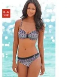 B&uuml;gel-Bikini LASCANA, Damen, Gr. 38, Cup E, bunt (schwarz, bunt), Polyamid,