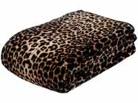 Wohndecke GÖZZE "Leopard" Wohndecken Gr. B/L: 150 cm x 200 cm, braun