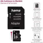 HAMA Speicherkarte "microSD Karte, Memory Fast, + Adapter/Mobile, Class 10 UHS-I",