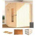 Sauna WEKA "Varberg 3", beige (natur), ohne Ofen, (ohne Ofen), Saunen, ohne Ofen