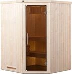 weka Sauna "Element-Ecksauna KIRUNA 1" vorgefertigte Elemente, moderne Ganzglast&uuml;r,