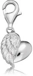 Charm-Einh&auml;nger ENGELSRUFER "CHARM HERZFL&Uuml;GEL", silber (silber, 925), Charms,