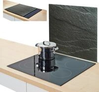 Zeller Present Herdblende-/Abdeckplatte "Schiefer" Silikonf&uuml;&szlig;en