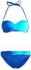Bügel-Bandeau-Bikini LASCANA Gr. 36, Cup D, blau (blau, türkis) Damen Bikini-Sets
