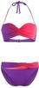 Bügel-Bandeau-Bikini LASCANA Gr. 36, Cup D, lila (lila, pink) Damen Bikini-Sets