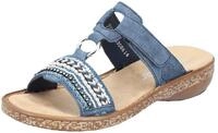 Rieker Pantolette Keilabsatz, Sommerschuh, Schlappen mit Pailetten- und Perlenbesatz