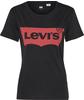 T-Shirt LEVI'S "The Perfect Tee" Gr. L (40), rot (batwing black, red) Damen...