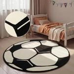 HANSE Home Kinderteppich "Fu&szlig;ball" rund 10 mm H&ouml;he Kinder-Teppich, Rutschfest,