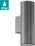 LED Au&szlig;en-Wandleuchte EGLO "Riga", grau (anthrazit), B:6,5cm H:20cm T:9,5cm,