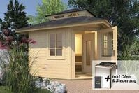 weka Saunahaus "Kurikka" Set, 7,5 kW Bio-Ofen mit digitaler Steuerung