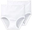 Slip SCHIESSER "Slip 2er Pack", Damen, Gr. M, wei&szlig;, Obermaterial: 100% Baumwolle