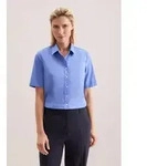 Hemdbluse SEIDENSTICKER, Damen, Gr. M (38), blau (mid blau), 100% Baumwolle,