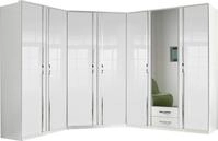 Wimex Eckkleiderschrank "Tromo" mit Hochglanz-Front, verchromte Leisten und...