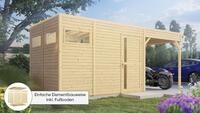 KONIFERA Gartenhaus "Cubus 3 Lounge" mit Anbaudach