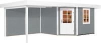 Gartenhaus WEKA "Designhaus 213 Plus", grau (grau, wei&szlig;), Fu&szlig;boden im Gartenhaus,