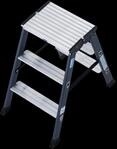 KRAUSE Doppelleiter "SePro D" Alu eloxiert, 2x3 Stufen, Arbeitsh&ouml;e ca. 220 cm