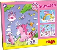 Puzzle HABA "Einhorn Glitzergl&uuml;ck", pink, Puzzles, KinderB:25cm H:25cm, glitzernd,