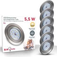 B.K.LICHT LED Einbauleuchte "6er Set Einbaustrahler, Dimmbar, Schwenkbar, LED