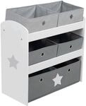 roba Kinderregal "Stars, grau" inklusive 5 Stoffboxen in 2 Gr&ouml;&szlig;en
