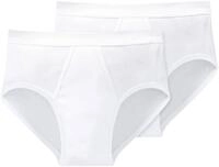 Slip SCHIESSER "Essentials", Herren, Gr. 6, wei&szlig; (100, wei&szlig;), Doppelripp,