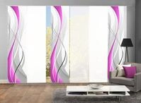 HOME WOHNIDEEN Schiebegardine "WUXi" Klettband 6 Stk. tlg. HxB: 245x60, inkl.