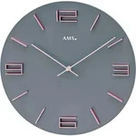 Wanduhr AMS "W9590", grau (anthrazit), Wanduhren, B/H/L: 4cm, Wanduhr,