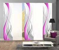 HOME WOHNIDEEN Schiebegardine "WUXi" Klettband 5 Stk. tlg. HxB: 245x60, inkl.