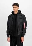 Bomberjacke ALPHA INDUSTRIES "MA-1 TT Hood Light", Herren, Gr. S, schwarz (schwarz,