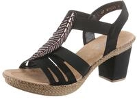 Rieker Sandalette, Sommerschuh, Sandale, Plateauabsatz, mit Strass-Steinchen verziert