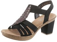 Sandalette RIEKER, Damen, Gr. 37, schwarz, Nubuklederimitat, unifarben, Schuhe