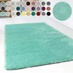 Hochflor-Teppich ESPRIT "Relaxx ESP-4150" Gr. 2, blau (t&uuml;rkis), B:80cm H:25mm