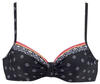 Bügel-Bikini-Top LASCANA "Kimer" Gr. 36, Cup F, schwarz (schwarz, bedruckt) Damen