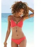 Bikini-Hose LASCANA "Scallop", Damen, Gr. 44, N-Gr, rot, Microfaser, Microfaser,