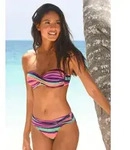 Bandeau-Bikini-Top LASCANA "Rainbow", Damen, Gr. 38, Cup B, bunt (bunt,...