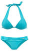 Triangel-Bikini LASCANA Gr. 34, Cup B, blau (türkis) Damen Bikini-Sets Ocean Blue