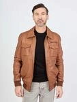 Blouson JCC "Karlstad", Herren, Gr. L, braun (cognac), Obermaterial: 100% Leder