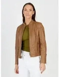 Bikerjacke JCC "Cabira", Damen, Gr. 40, braun, Oberstoff: 100% Lammleder; Futter:
