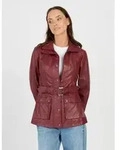 Bikerjacke JCC "R6382", Damen, Gr. 42, rot, Obermaterial: 100% Lammleder; Futter: