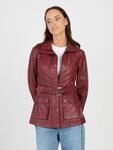 Bikerjacke JCC "R6382", Damen, Gr. 42, rot, Obermaterial: 100% Lammleder; Futter:
