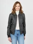 Blouson JCC "2999101-2", Damen, Gr. S, grau, Obermaterial: 100% Leder. Futter: 100%