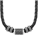 Kette mit Anh&auml;nger S.OLIVER "Hauptkollektion", schwarz (edelstahlfarben, schwarz),