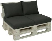 GO-DE Palettenkissen 60x80 cm, 12 cm gepolstert, 2 Sitz- und 2 R&uuml;ckenkissen f&uuml;r 1