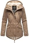 Winterjacke MARIKOO "Manolya", Damen, Gr. S (36), grau (taupe), Oberstoff: 100%