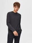 Rundhalspullover SELECTED "SLHBERG CREW NECK NOOS", Herren, Gr. XL, grau (anthrazit),